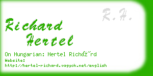 richard hertel business card